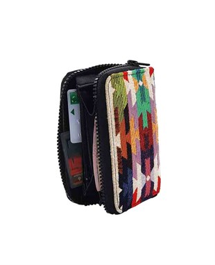 Kilim Desenli Goblen Dokuma  El ve Para Cüzdanı