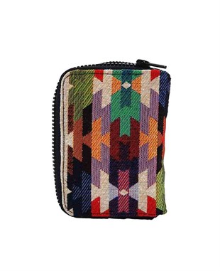 Kilim Desenli Goblen Dokuma  El ve Para Cüzdanı