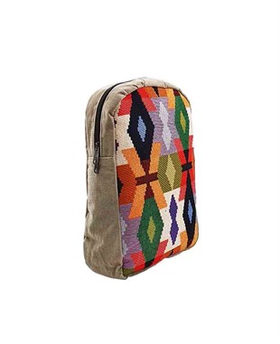 Kilim Desenli Goblen Dokuma Sırt Çantası