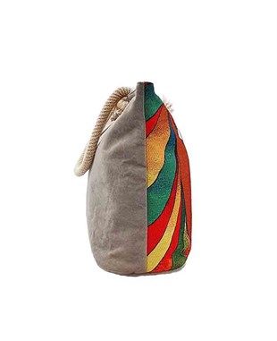 Mandala Desenli Goblen Dokuma Plaj Çantası