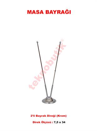 Masa Bayrağı İkili Takım Özel Baskılı veya Ulus Bayraklı