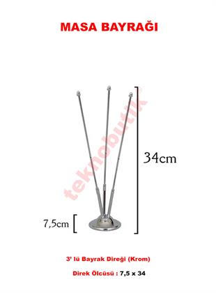 Masa Bayrağı Üçlü Takım Özel Baskılı veya Ulus Bayraklı