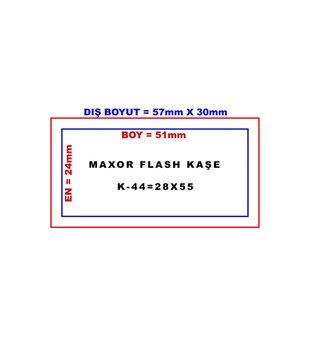 Maxor K-44 28x55 Flash Sistem Kendinden Mürekkepli Kaşe