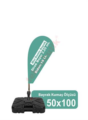 Mini Damla Yelken Bayrak Baskılı 50cm x 100cm
