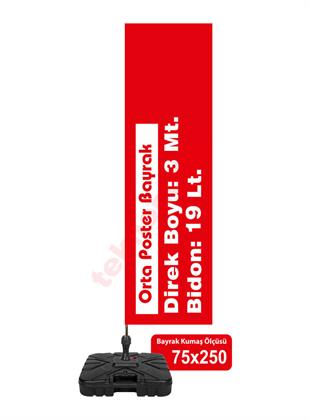 Orta Poster Bayrak 75x250