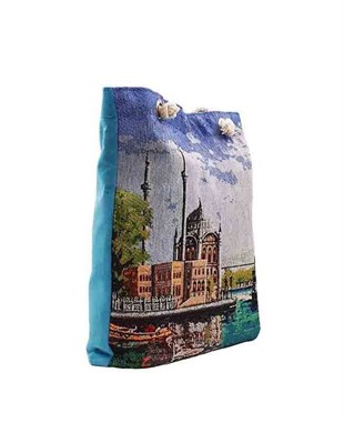 Ortaköy Camii Desenli Goblen Dokuma Heybe Çanta