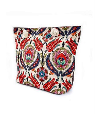 Osmanlı Çiçek Motifli Goblen Dokuma Plaj Çantası