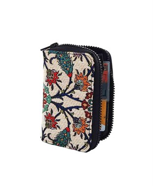 Osmanlı Motifli Çini Desenli Bozuk Para ve Kartlık El Cüzdanı