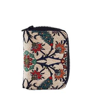 Osmanlı Motifli Çini Desenli Bozuk Para ve Kartlık El Cüzdanı