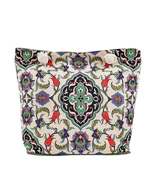 Osmanlı Motifli Goblen Dokma Plaj Çantası