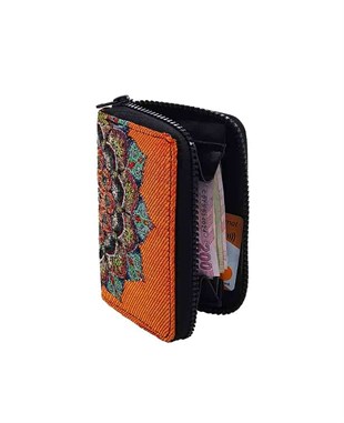 Osmanlı Motifli Goblen Dokuma Fermuarlı El Cüzdanı