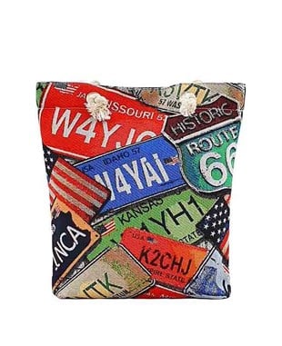 Plaka Ddesenli Goblen Dokuma Heybe Çanta