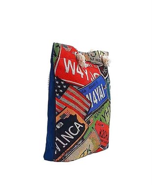 Plaka Ddesenli Goblen Dokuma Heybe Çanta