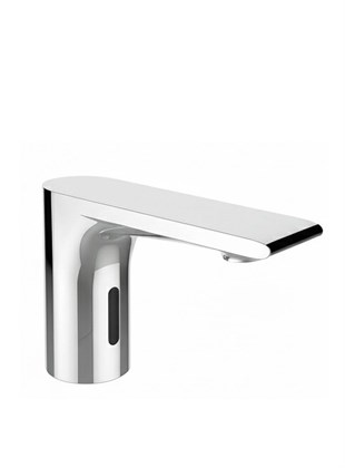 Plüto Çift Su Girişli Fotoselli Pilli Elektrikli Lavabo Bataryası