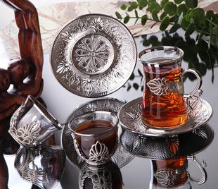 Sefa Heybeli Çay Seti 18 Parça-Nikel