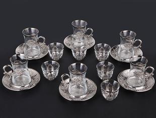 Sefa Heybeli Çay Seti 18 Parça-Nikel