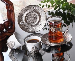 Sefa Heybeli Porselenli Çay Seti 30 Parça-Altın