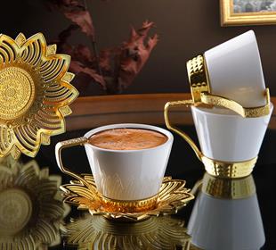 Selçuklu Düz Kahve Seti-Gold