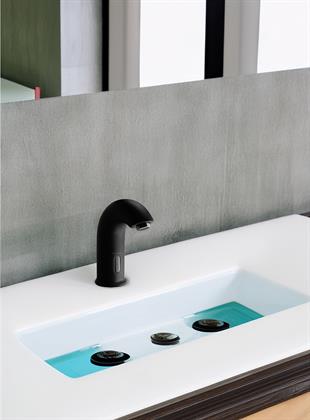 Siyah Çift Su Girişli Fotoselli Venüs Lavabo Bataryası Teknobutik.com'da