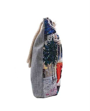 Taksim Tranvay Desenli Goblen Dokuma Heybe Çanta