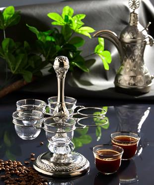 Tek Katlı Cam Mırra Seti-Nikel