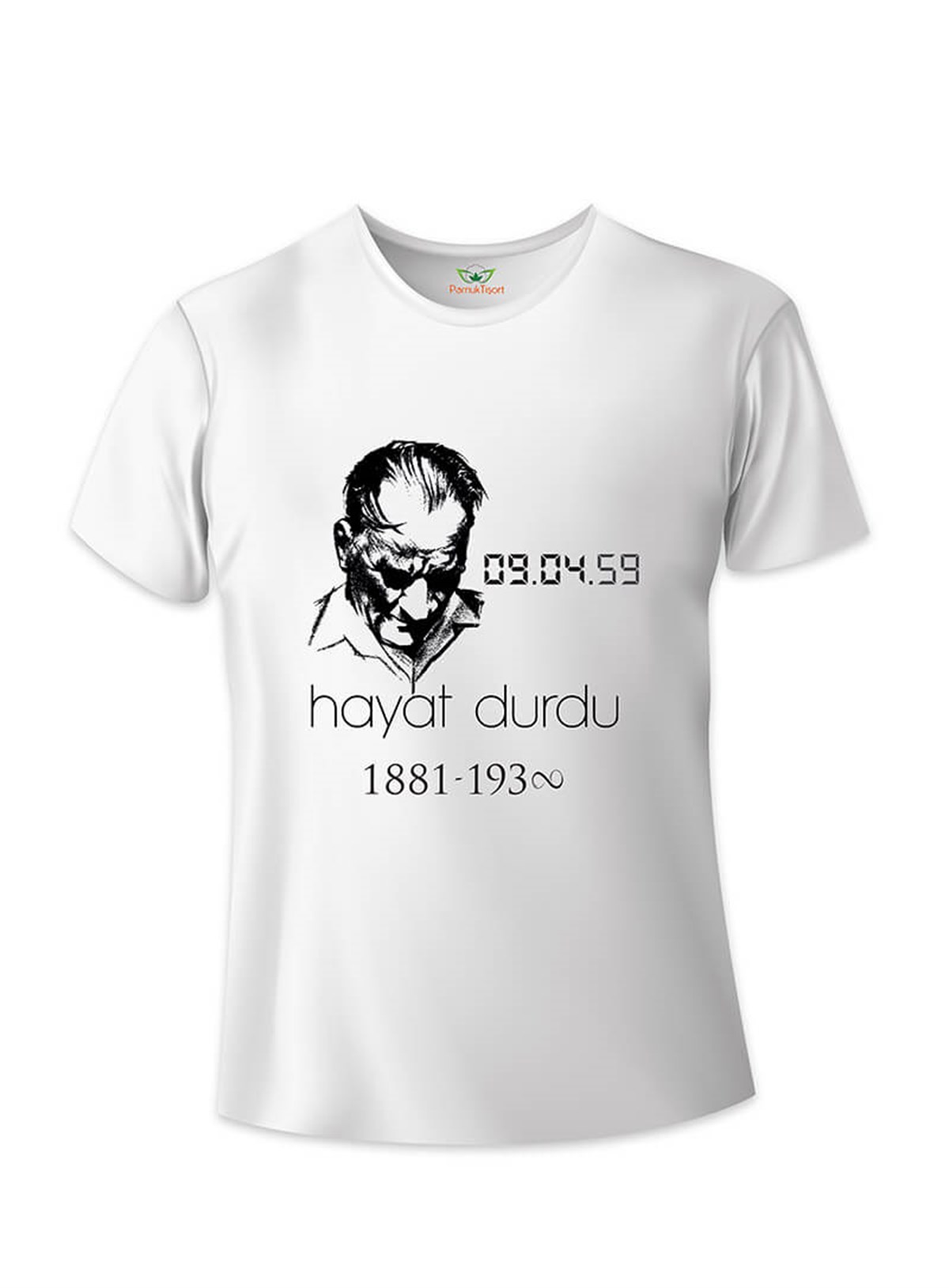 10 Kasım ve Atatürk Temalı  Beyaz Basic Tshirt Teknobutik.com'da