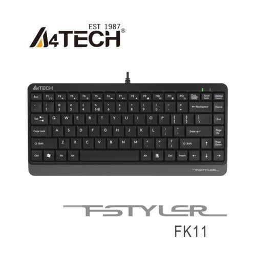 A4 Tech FK11 Q USB Kablolu MM Mini Klavye Gri Teknobutik.com'da