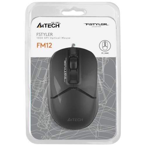 A4 Tech FM12 Mouse USB Siyah 1200DPI Teknobutik.com'da