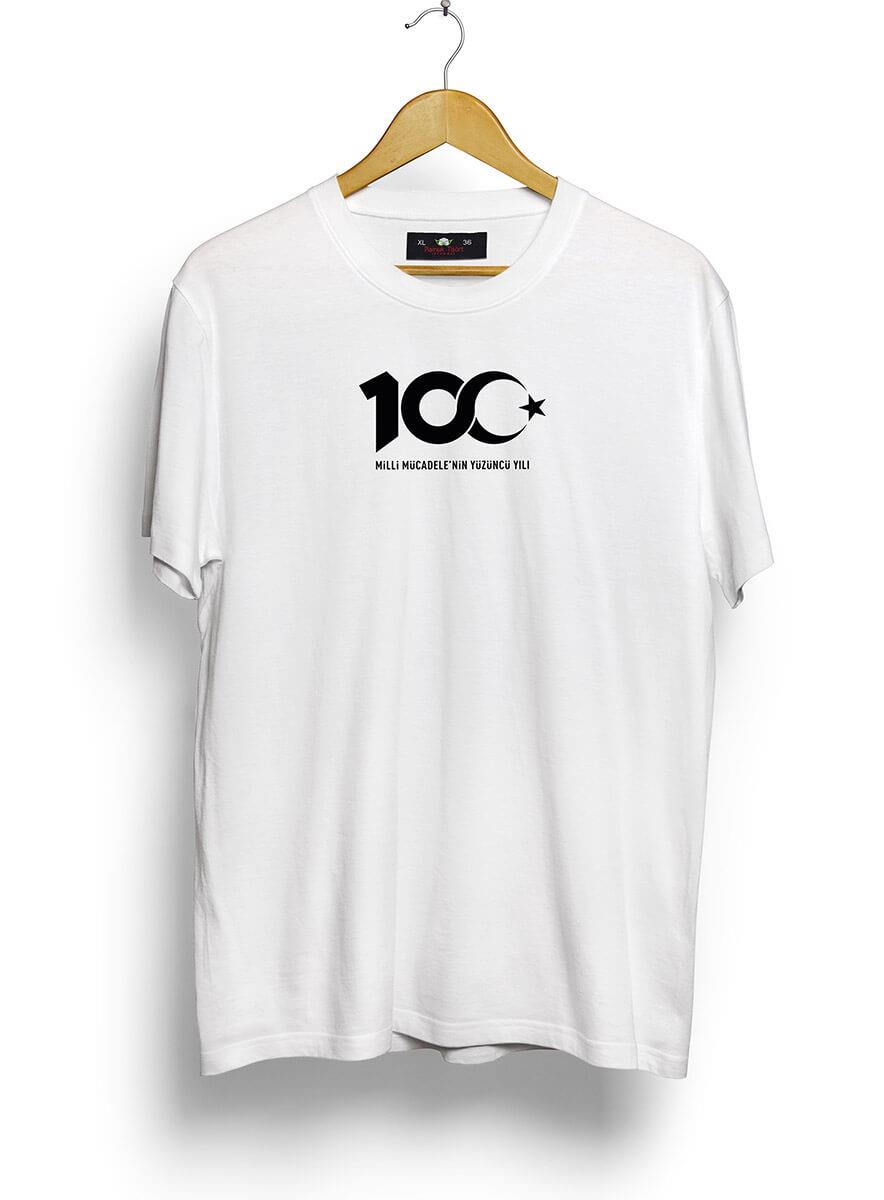 Yüzüncü Yıl Siyah Küçük Tasarımlı Oversize Kalıp T-shirt Teknobutik.com'da