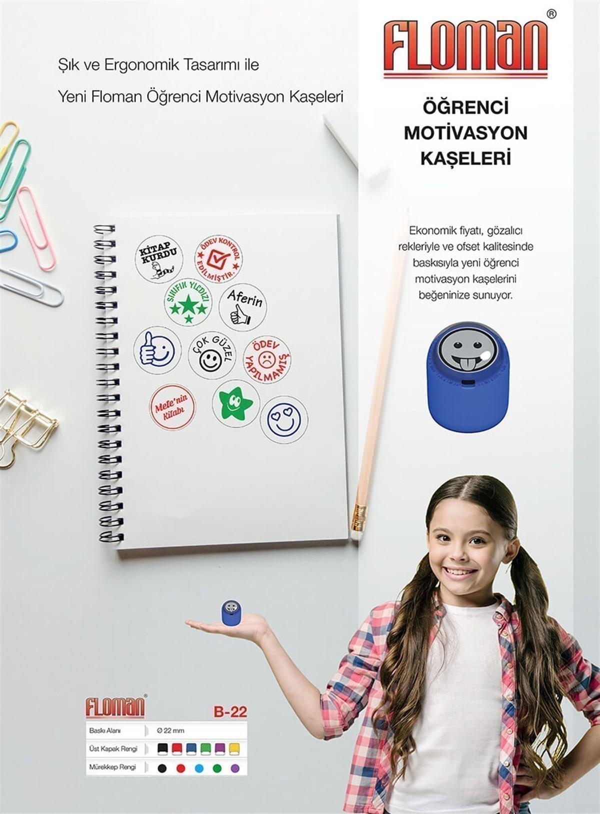 Aferin Floman Motivasyon Flash Kaşe 22mm Yuvarlak Teknobutik.com'da