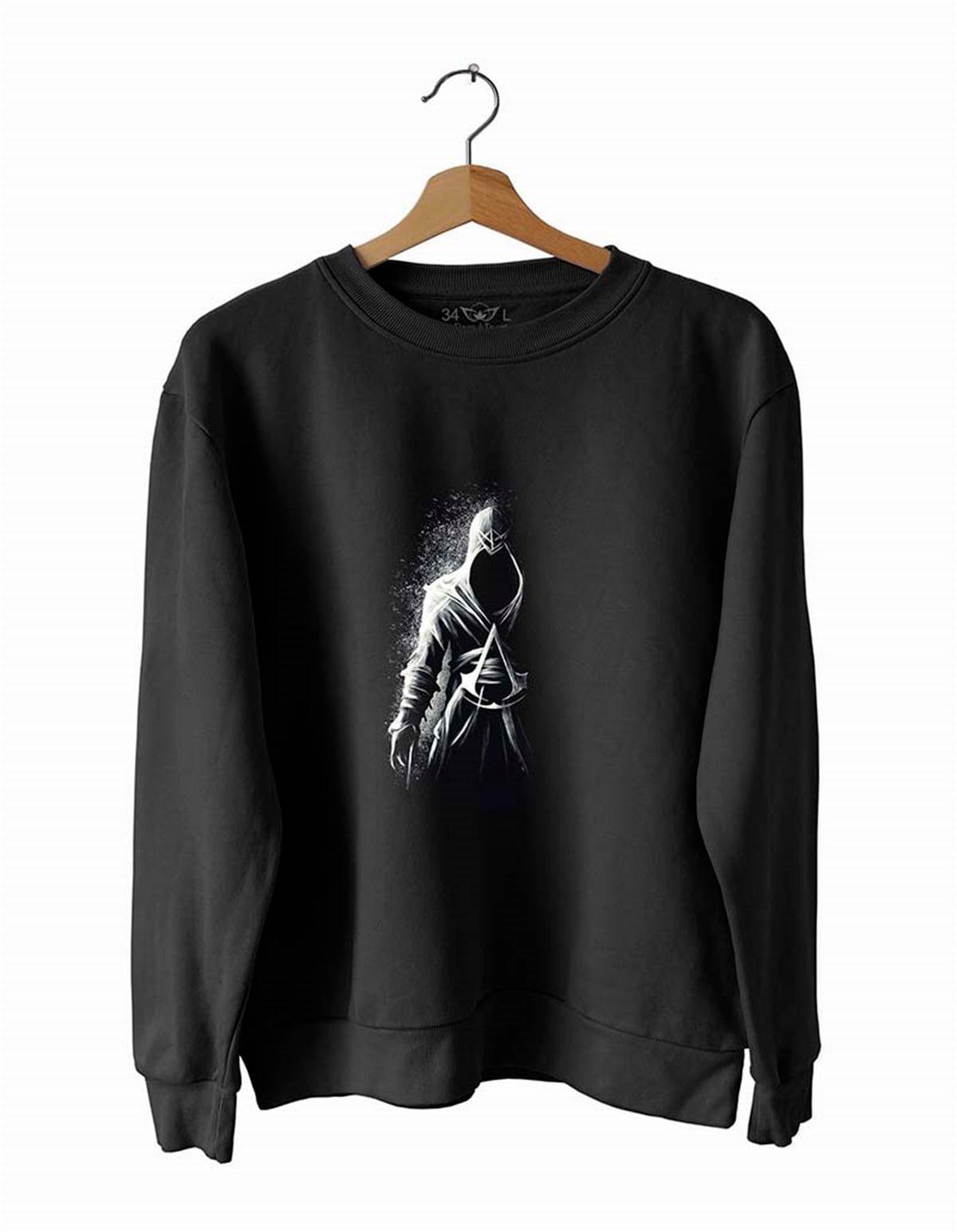 Ass Basklı Slim Fit Pamuk Sweatshirt