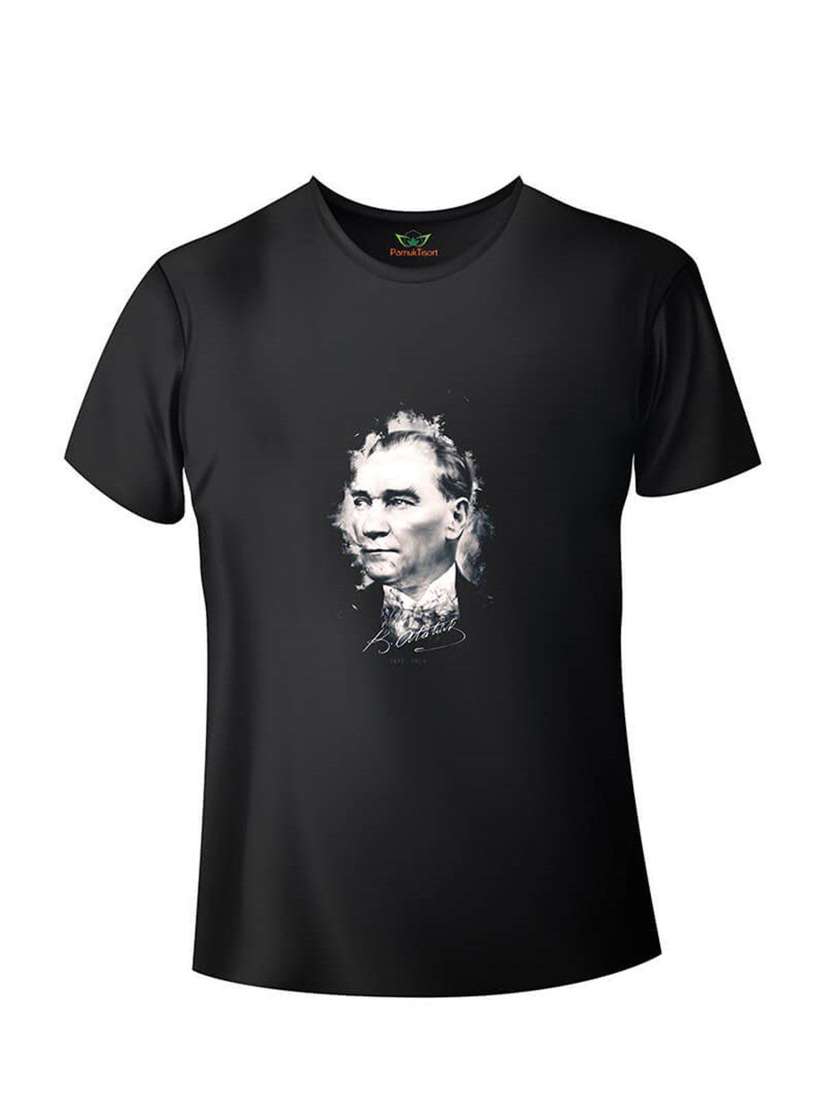 Atatürk Portresi Baskılı Siyah  Basic T-shirt Teknobutik.com'da