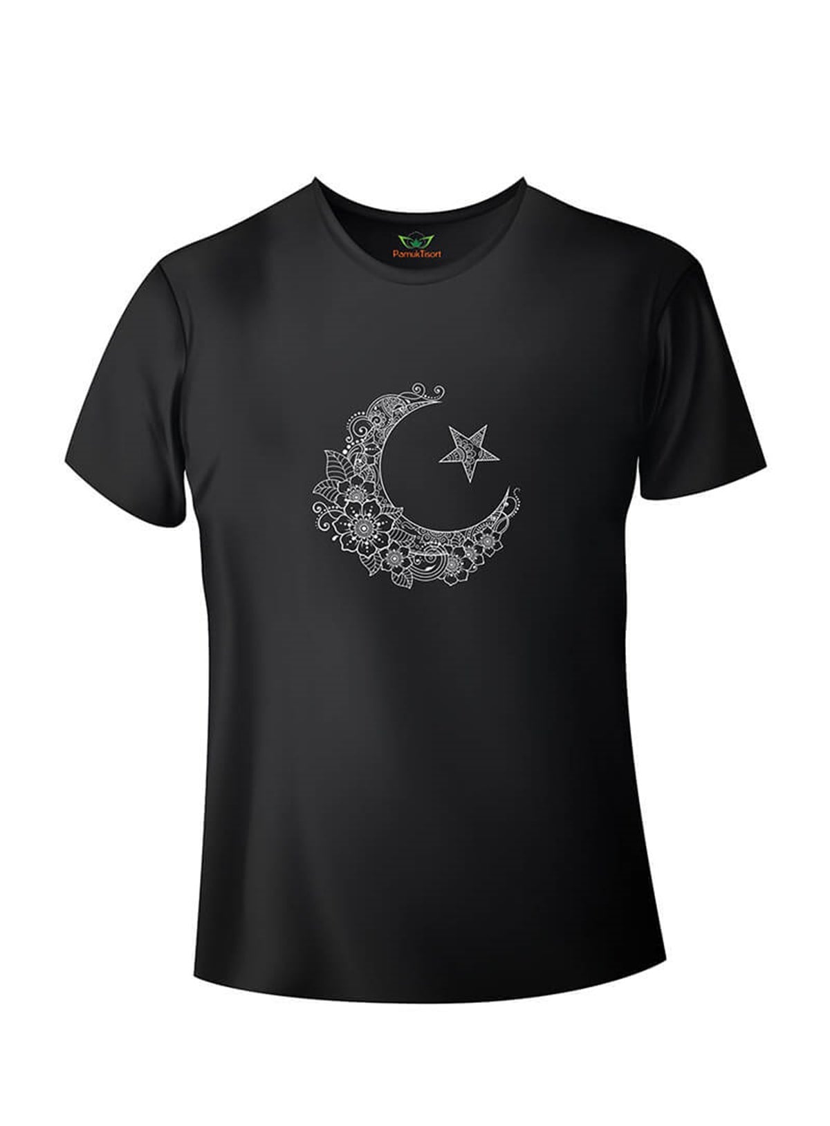 Ay Yıldız Baskılı Basic Tshirt Teknobutik.com'da