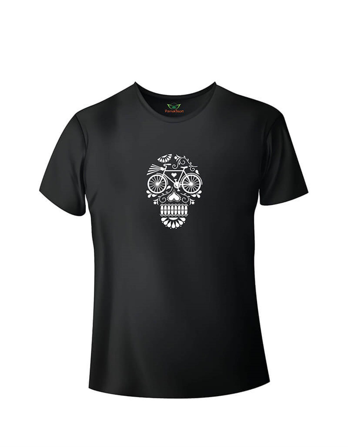 Bisiklet Kuru Kafa Baskılı Basic Tshirt