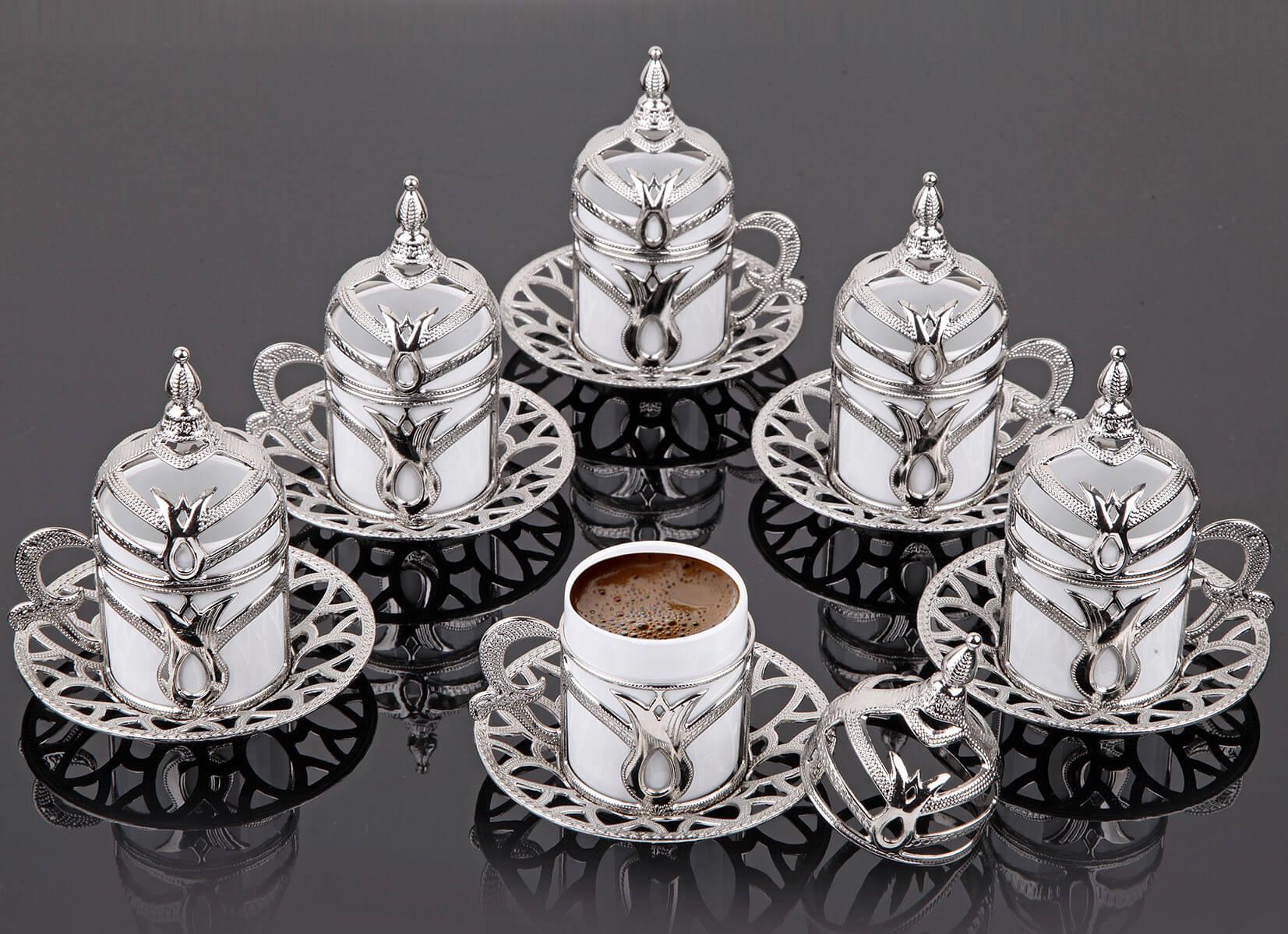 Busem Lale Kahve Seti 18 Parça-Nikel Teknobutik.com'da