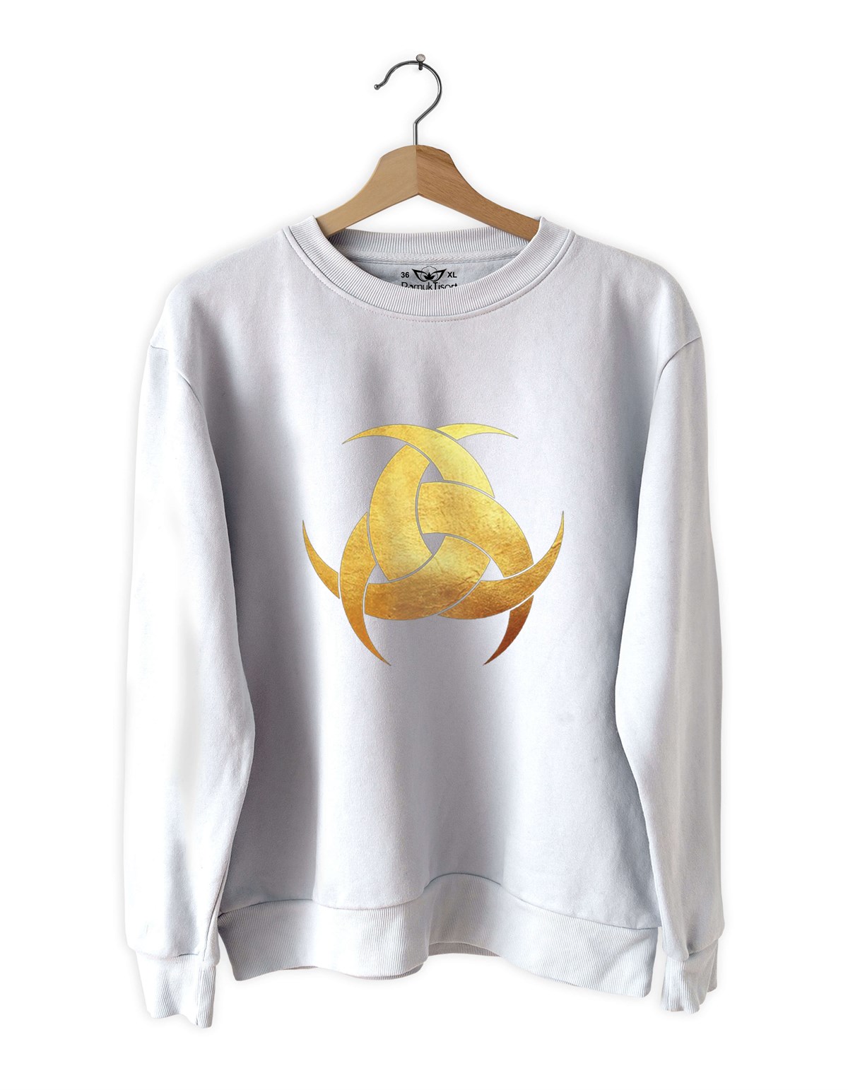 Büyüküç Hi-lal Büyük Baskılı Slim Fit Siyah - Beyaz Sweatshirt