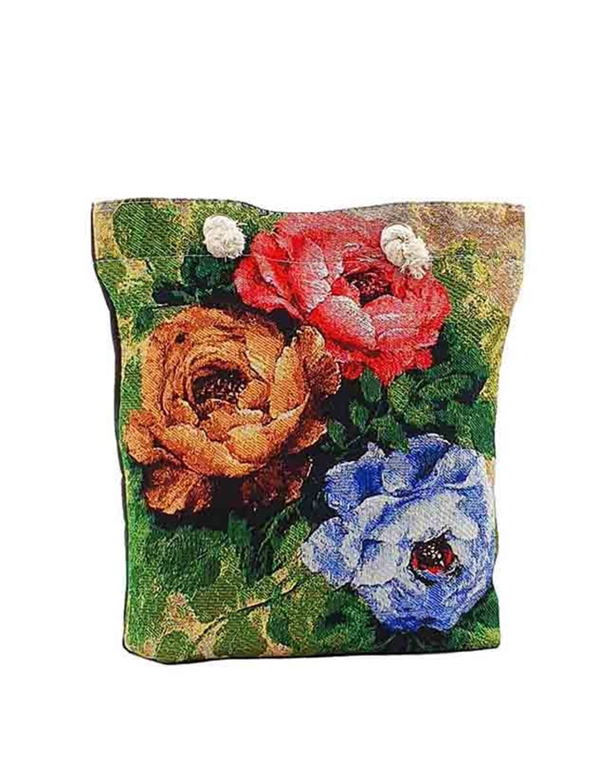 Çiçek Desenli Goblen Dokuma Heybe Çanta