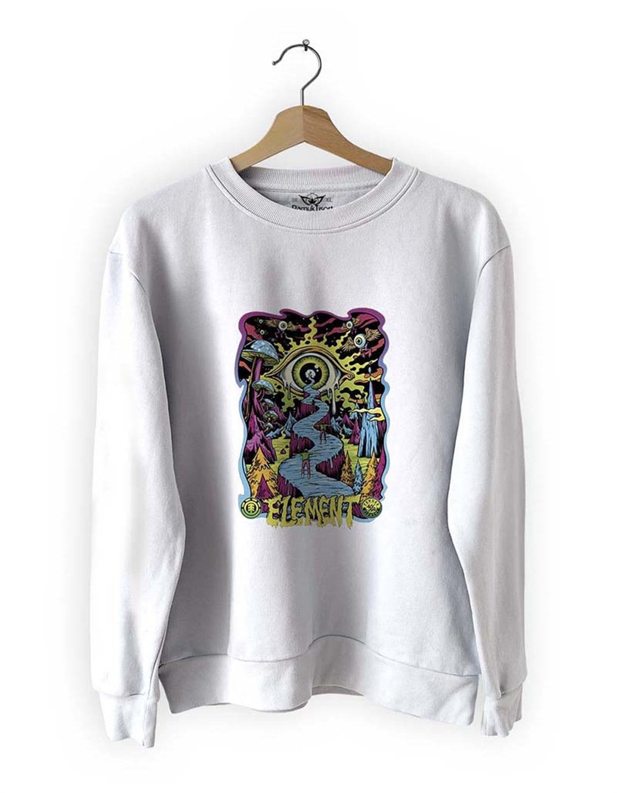 Element Basklı Slim Fit Pamuk Sweatshirt