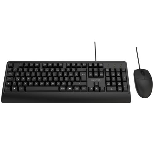 Everest KM-619 Siyah Usb Q Kablolu Klavye + Mouse Set Teknobutik.com'da