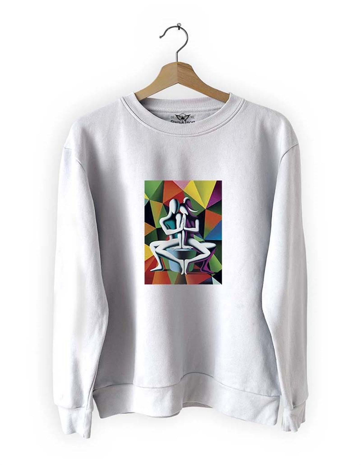 Flört Basklı Slim Fit Pamuk Sweatshirt