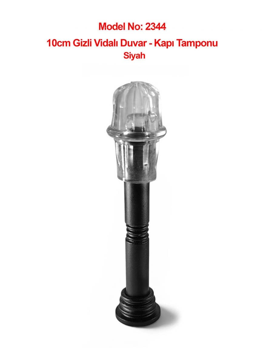 Gizli Vidalı 10cm Duvar veya Kapı Tamponu Stoperi Siyah Teknobutik.com'da