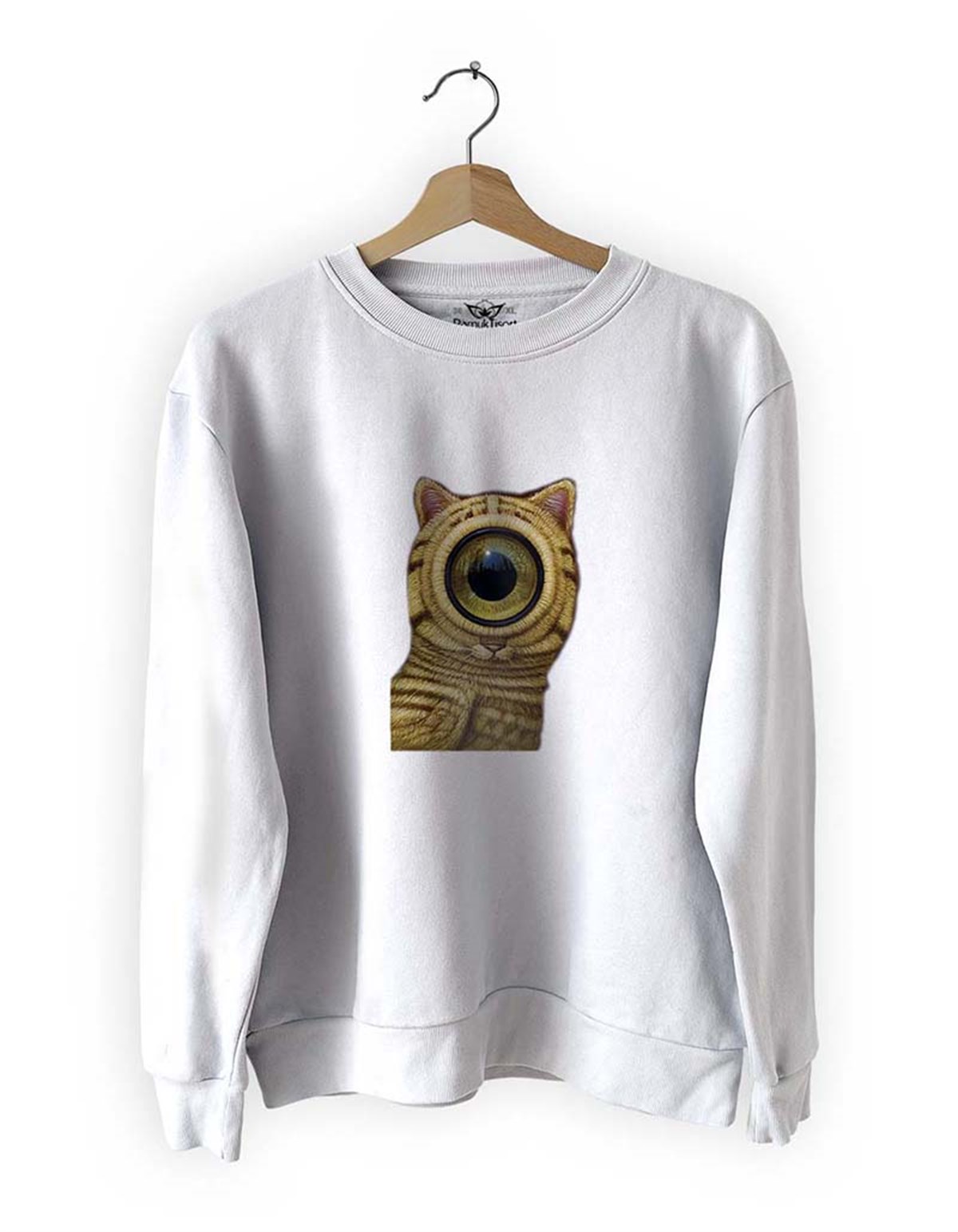Gözünü Aç Basklı Slim Fit Pamuk Sweatshirt