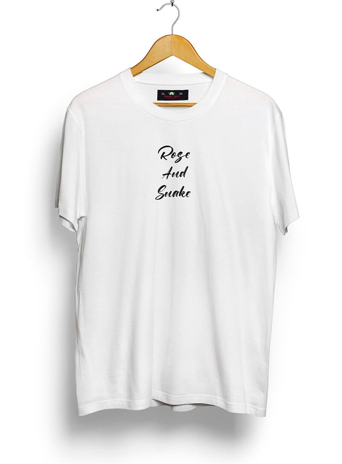 Gül ve Yılan Ön Arka Baskılı Baskılı Oversize Bol Kalıp T-shirt Teknobutik.com'da