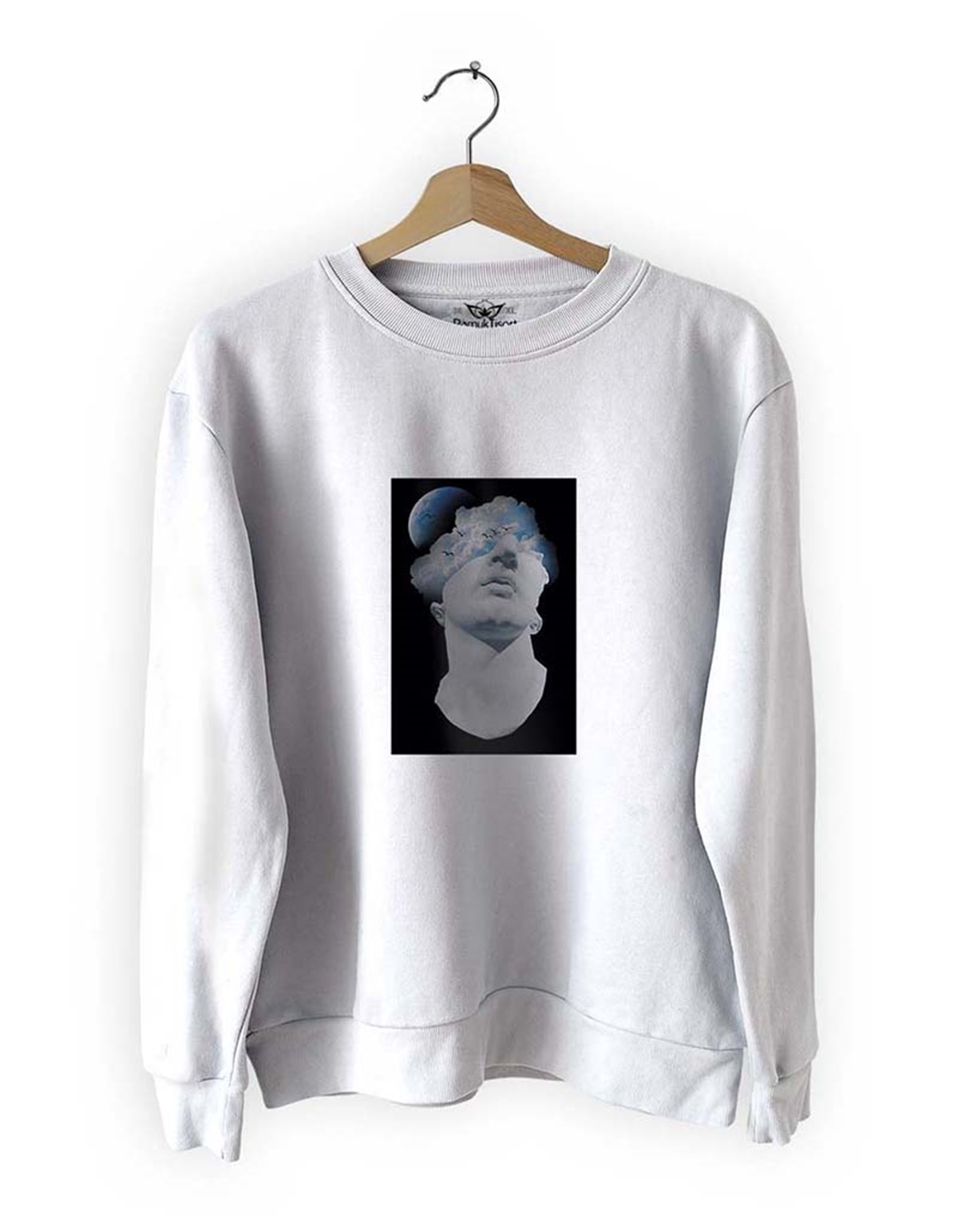 Heykel Basklı Slim Fit Pamuk Sweatshirt