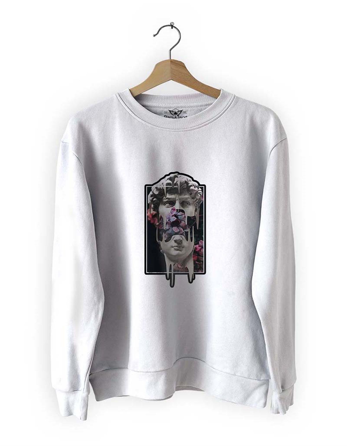 Heykel Basklı Slim Fit Pamuk Sweatshirt