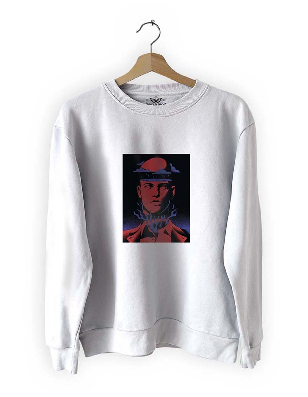 İçim Yanıyor Basklı Slim Fit Pamuk Sweatshirt