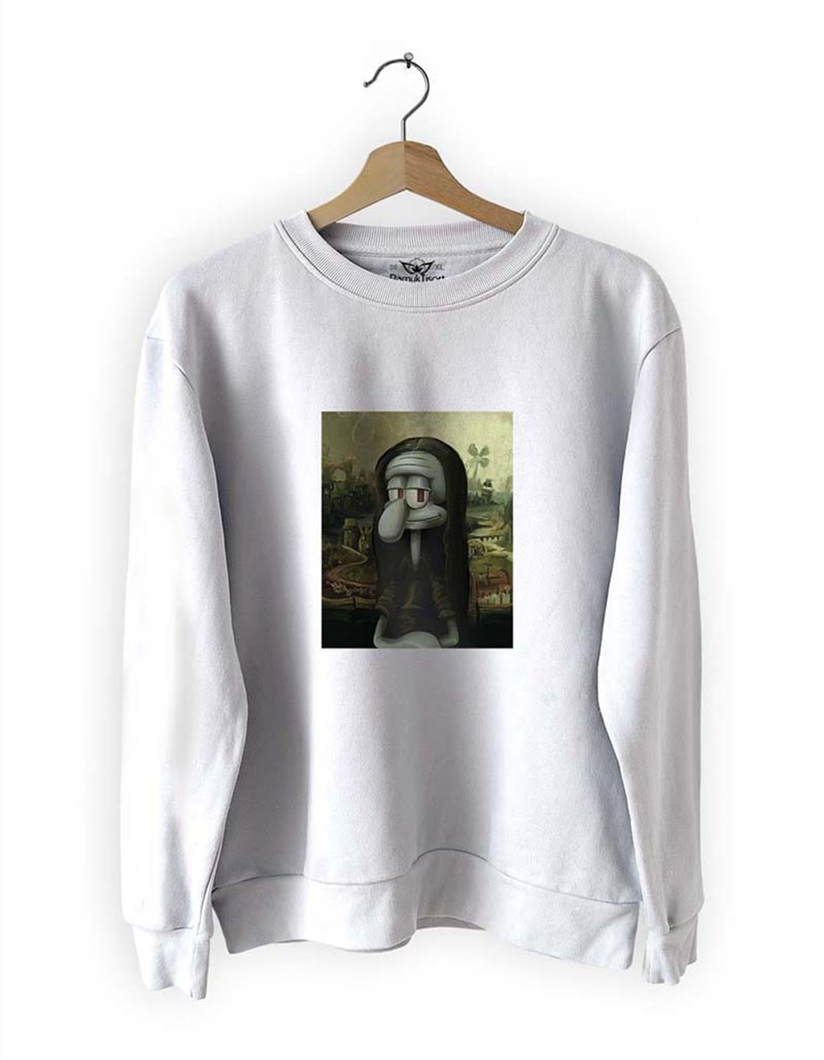 Kalamarlisa Basklı Slim Fit Pamuk Sweatshirt