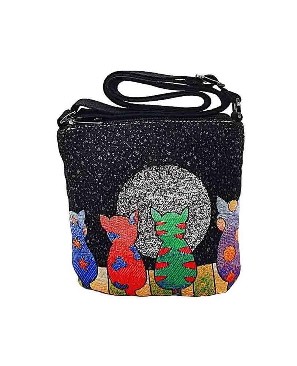 Kediler Desenli Goblen Dokuma Postacı Çantası