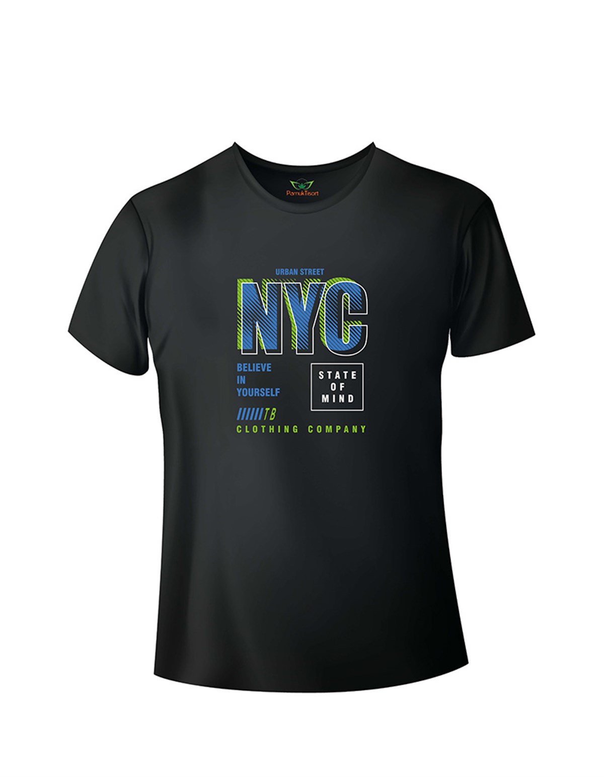 Kendine İnan Baskılı Bisiklet Yaka Tshirt