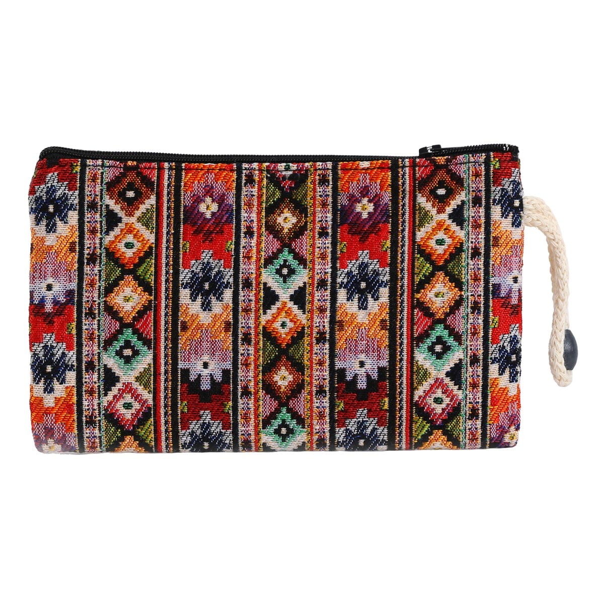 Kilim Desenli Goblen Dokuma İpli Boncuklu Cüzdan